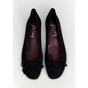 French Sole NY Women's Fantasy Black Suede Leather Ballet Flats Size 6